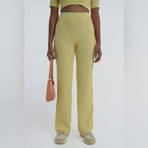 nwt arthur pinstripe knit pant - limoncello - size 4 - Picture 1 of 8